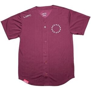 LVFT Live Fit. Apparel Mens Button Down Baseball Jersey for‎ The Gym Size M